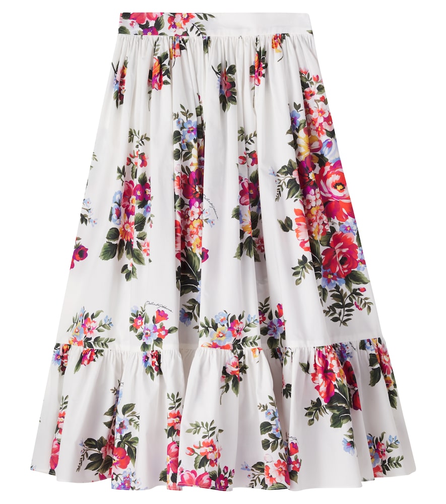 Dolce&Gabbana Kids Multicoloured Floral Cotton Poplin Skirt Y Size 2 - Mytheresa