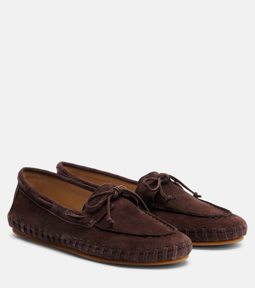 Le Monde Beryl Le Monde Béryl Driver embroidered suede loafers