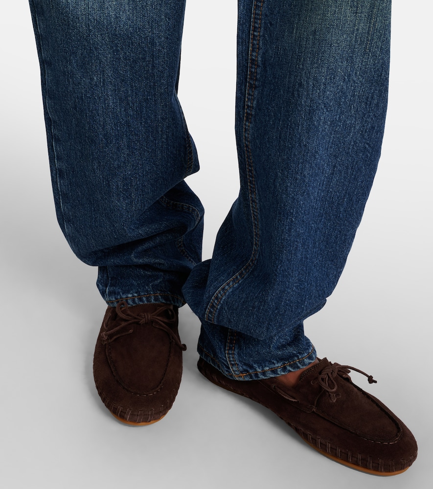 Le Monde Béryl Driver embroidered suede loafers
