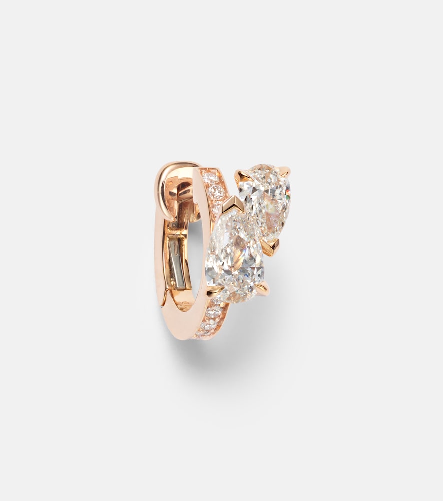 Repossi Serti Sur Vide 18kt rose gold single hoop earring with diamonds | Thumbnail 6 Repossi Serti Sur Vide 18kt rose gold single hoop earring with diamonds | Thumbnail 6
