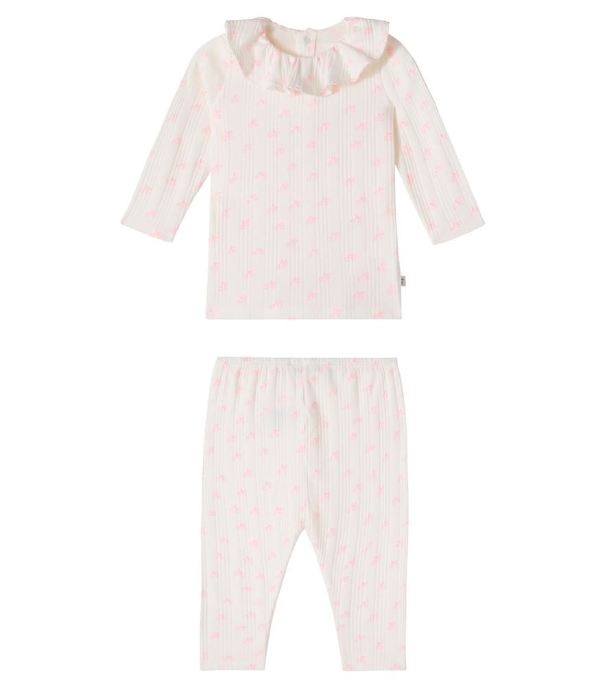 Bonpoint Baby Jelsia Cotton Sweater And Leggings Set In White