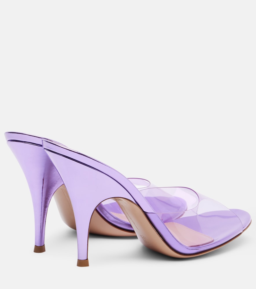 Sofia Leather-Trimmed Pvc Mules