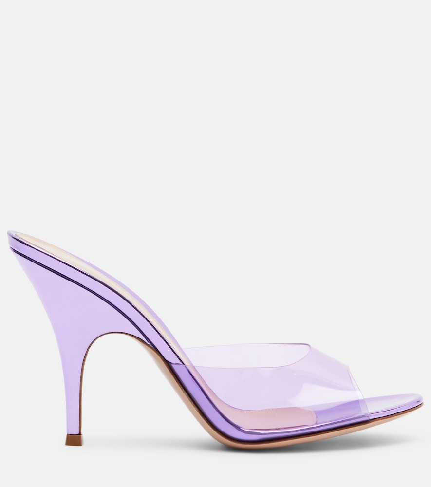 Sofia Leather-Trimmed Pvc Mules