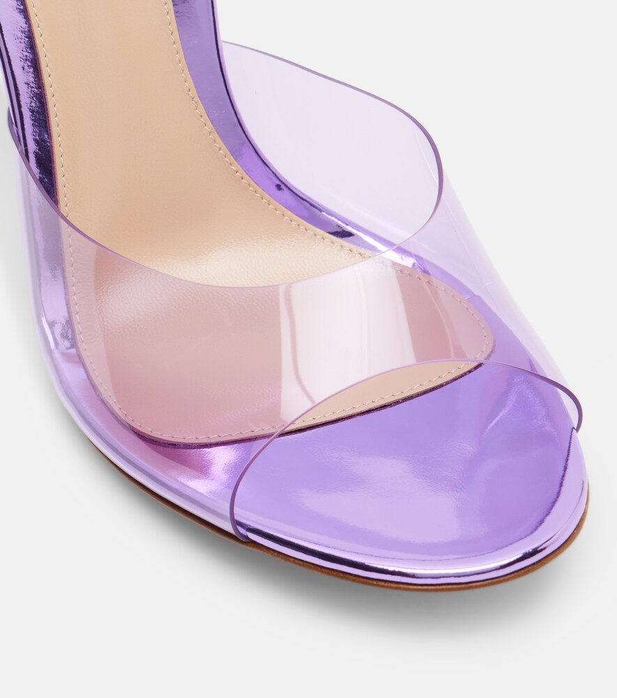 Gianvito Rossi 95 leather-trimmed PVC mules