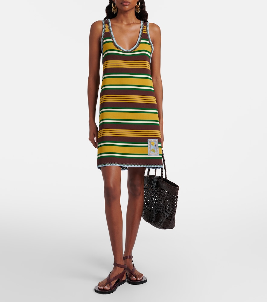 Alémais Clover striped knitted minidress