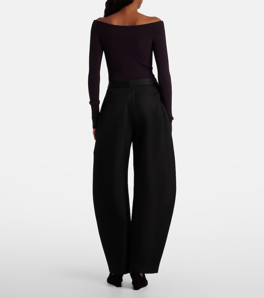  Alaia Alaia Wool And Silk Barrel-leg Pants 
