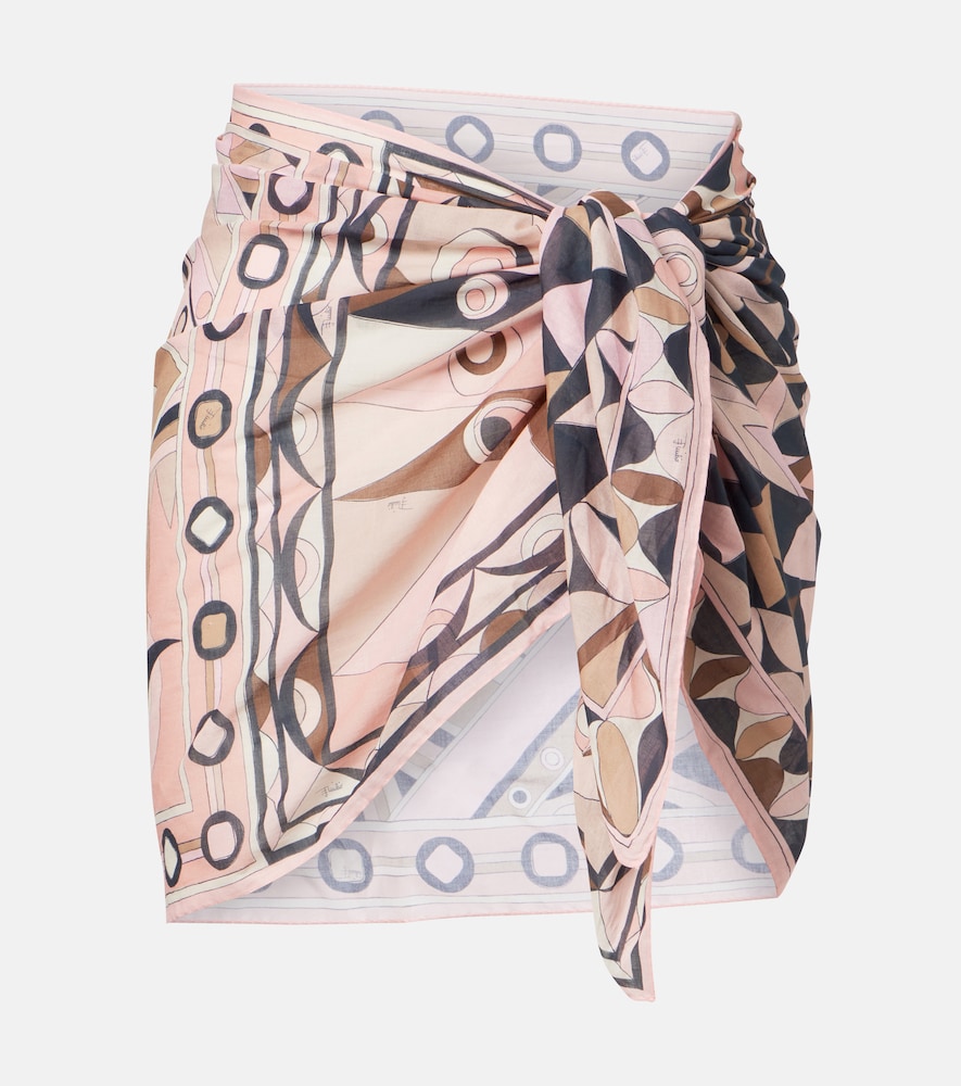 Pucci Mixed Print cotton beach cover-up
