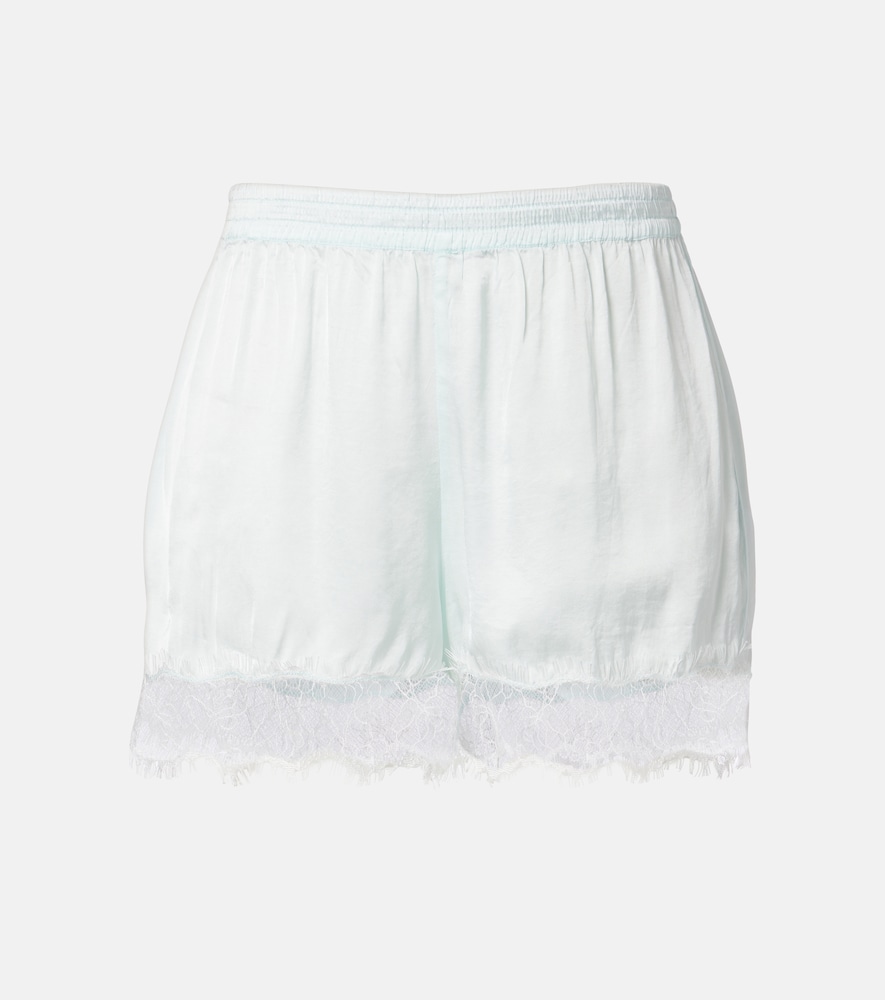 Poupette St Barth Doris lace-trimmed satin shorts