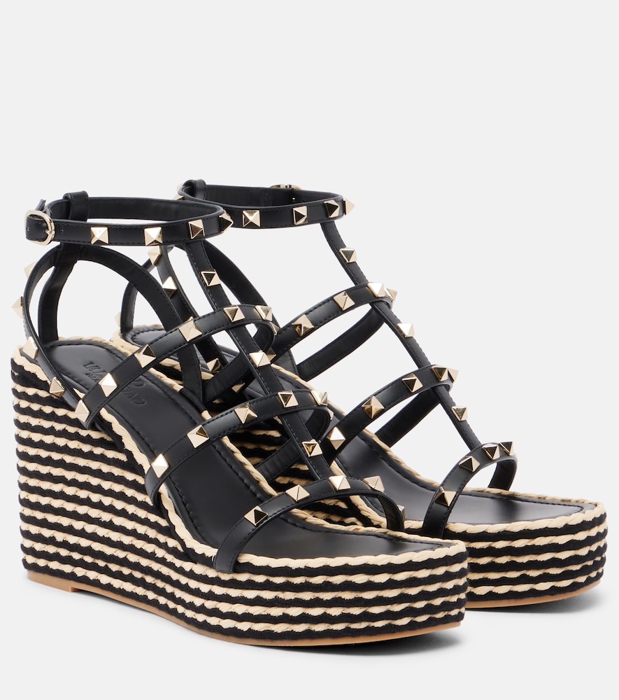 Sandali con zeppa Rockstud Torchon in pelle