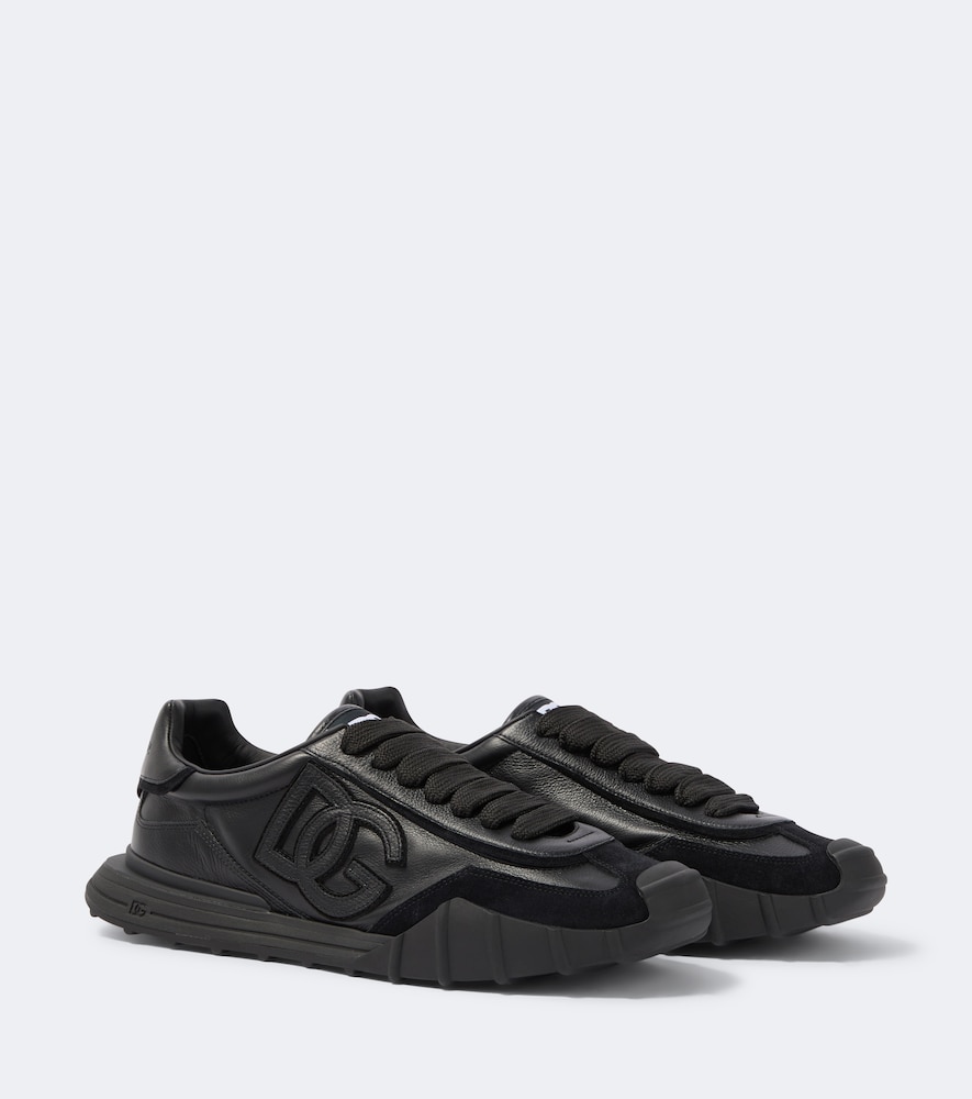 Sneakers DG aus Leder mit Veloursleder