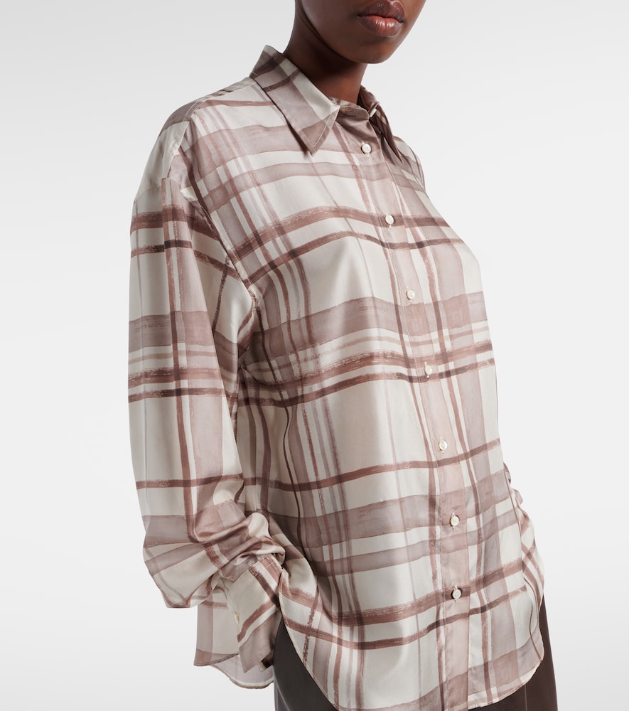  Brunello Cucinelli Brunello Cucinelli Checked Silk Shirt 