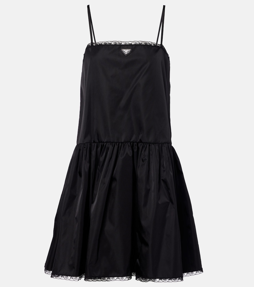 Minikleid aus Re-Nylon mit Spitze