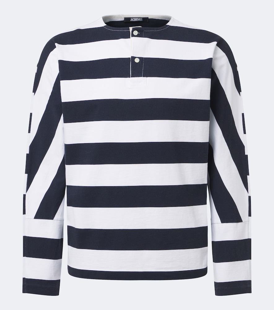 JACQUEMUS Jacquemus Marinière striped cotton jersey Henley shirt　Jacquemus Marinière ストライプ コットンジャージー ヘンリーシャツ