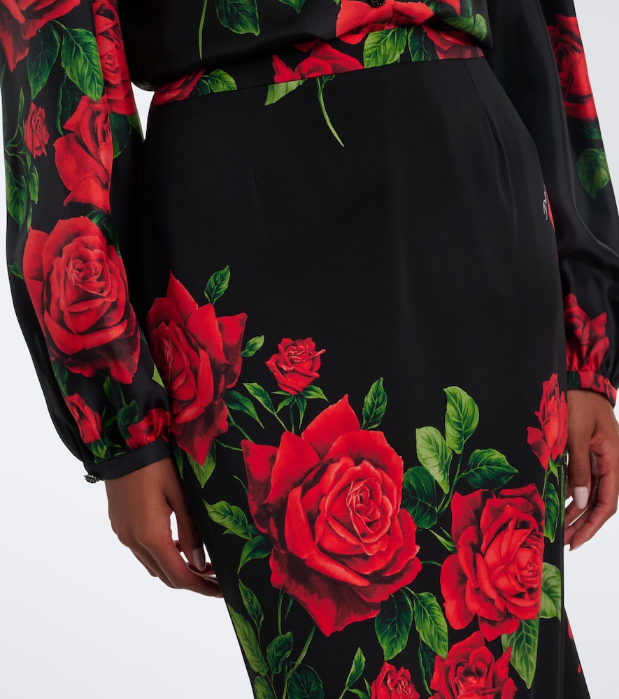 Dolce&Gabbana Floral Silk-Blend Pencil Skirt