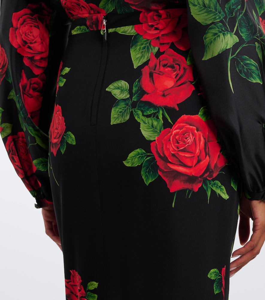 Dolce&Gabbana Floral Silk-Blend Pencil Skirt