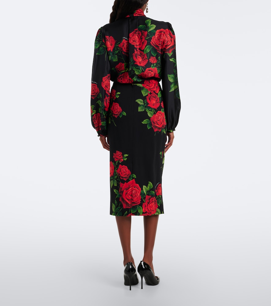 Dolce&Gabbana Floral Silk-Blend Pencil Skirt