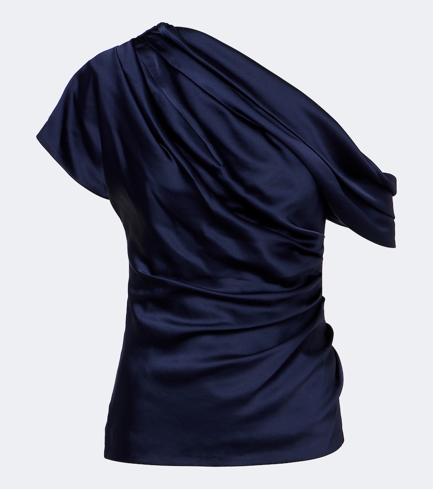 Top Phoebe monospalla in raso