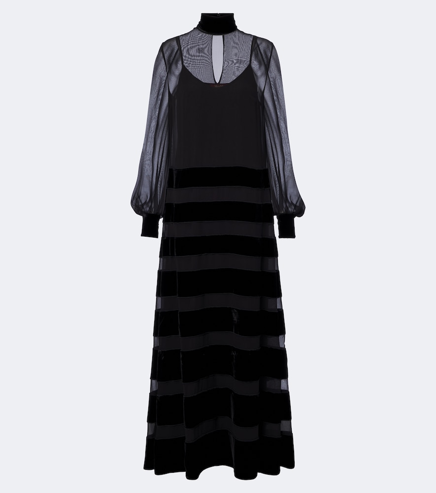 Abito lungo Elegante in georgette di seta