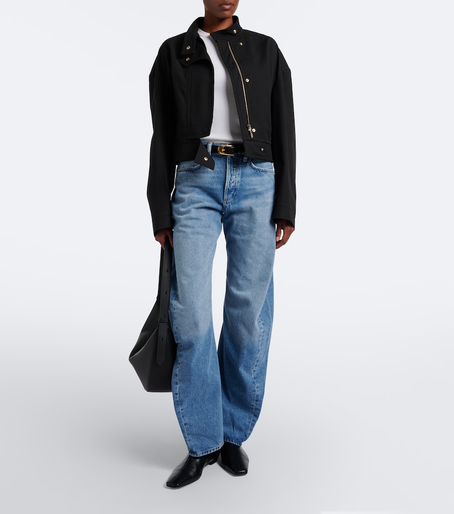 Spiral Faded Barrel-Leg Jeans