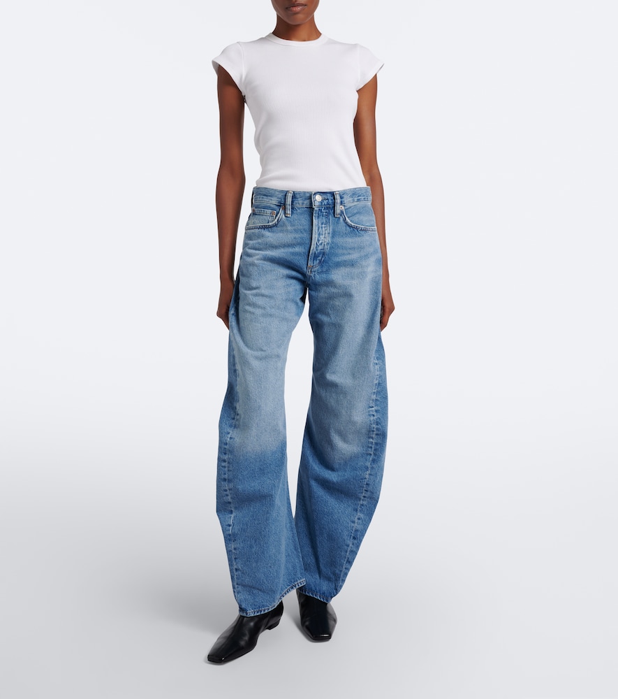 Spiral Faded Barrel-Leg Jeans