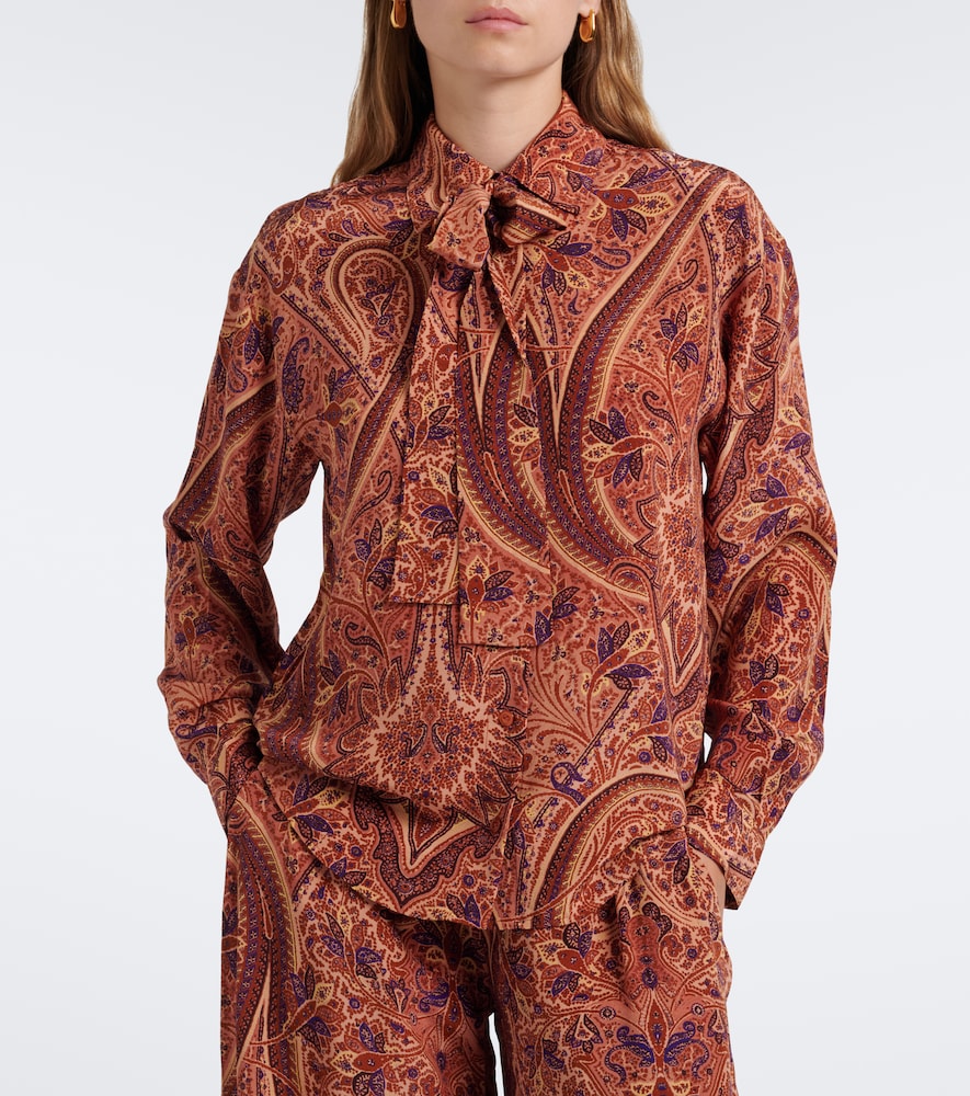 Lise Tie-Neck Silk Crêpe De Chine Blouse