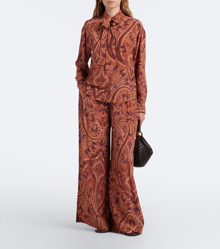 Lise Tie-Neck Silk Crêpe De Chine Blouse