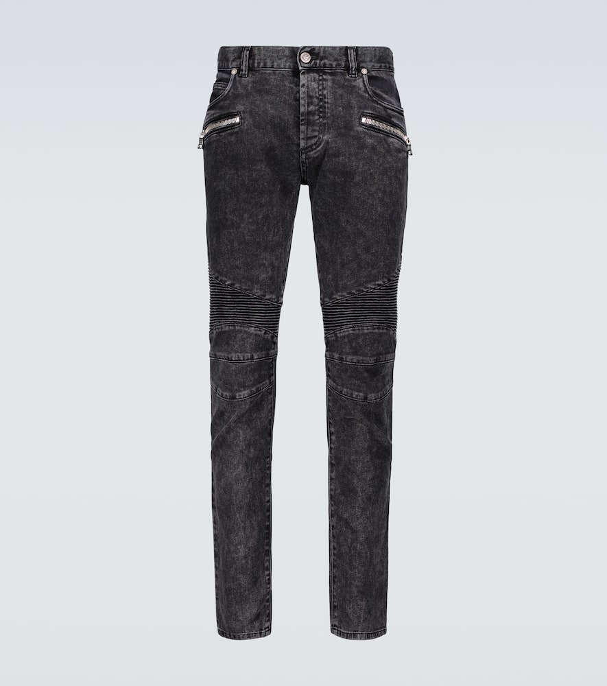 BALMAIN RIBBED SLIM-FIT JEANS,P00534225