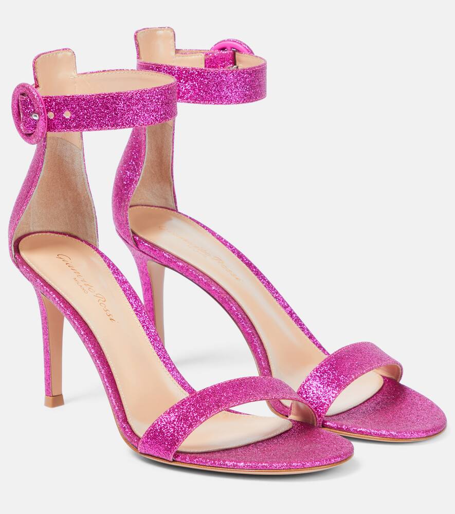 Gianvito Rossi Woman Sandals Fuchsia Size 12 Textile Fibers In Bloom