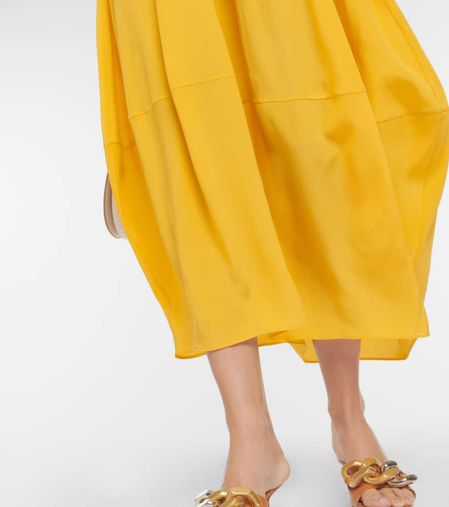 Shop Stella Mccartney Halterneck Midi Dress In Marigold