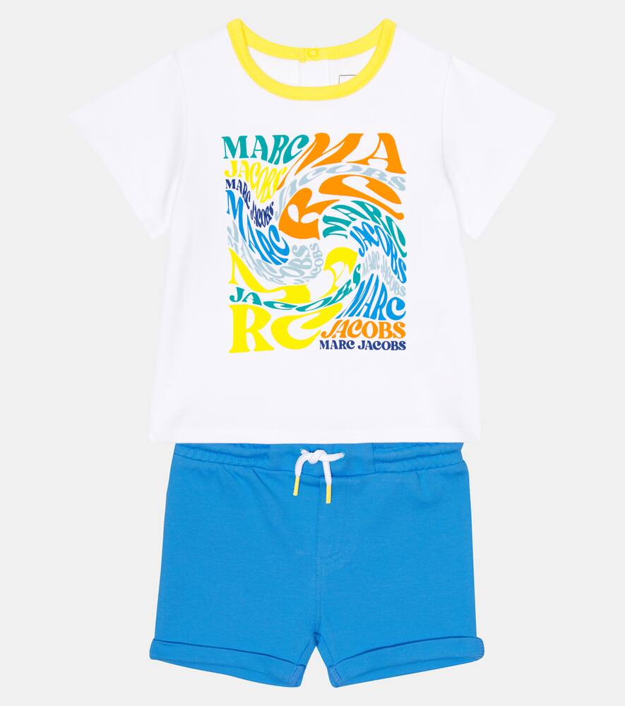 Shop Marc Jacobs Baby Cotton T-shirt And Shorts Set In White