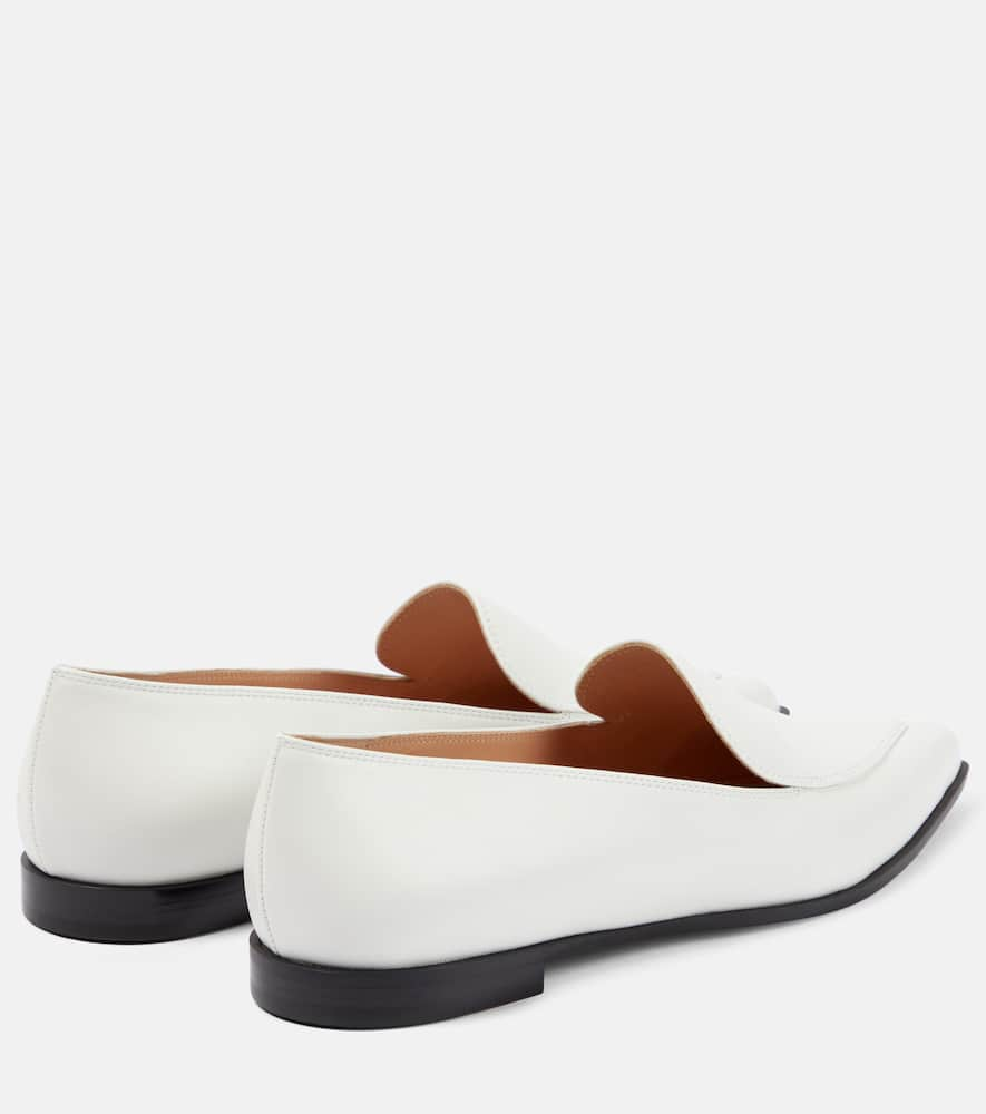 Shop Gianvito Rossi Perry Leather Loafers In White