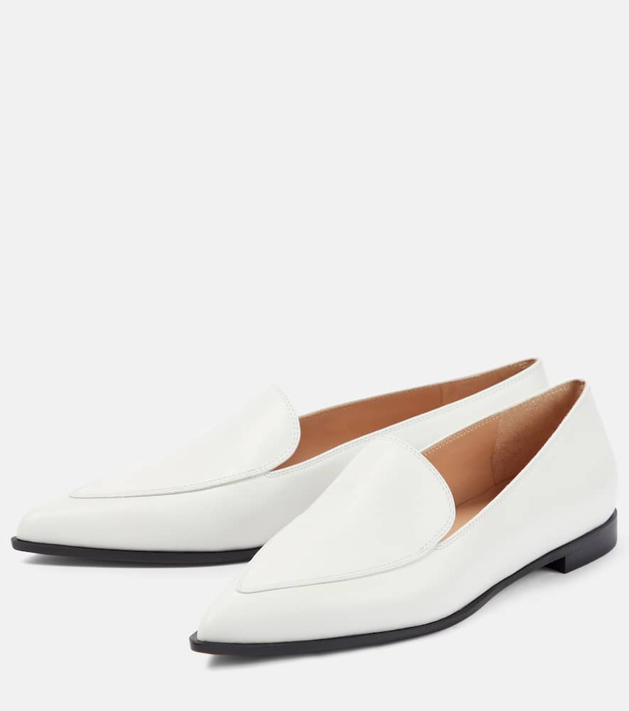 Shop Gianvito Rossi Perry Leather Loafers In White