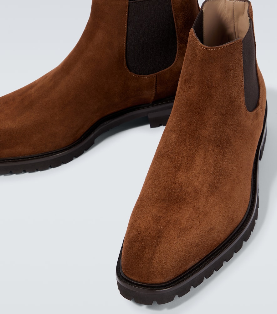 Shop Manolo Blahnik Brompton Suede Chelsea Boots In Brown