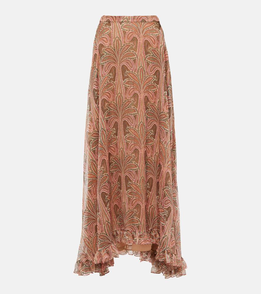 Etro Printed silk maxi skirt