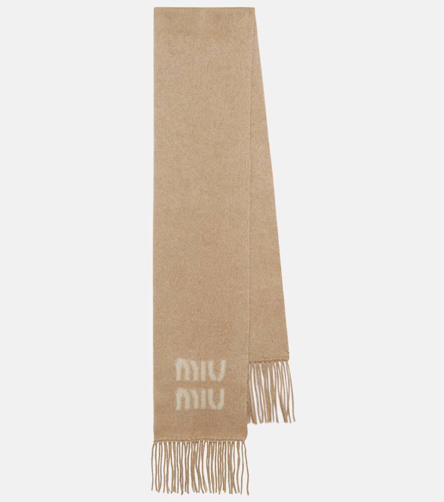Miu Miu Logo mohair-blend scarf