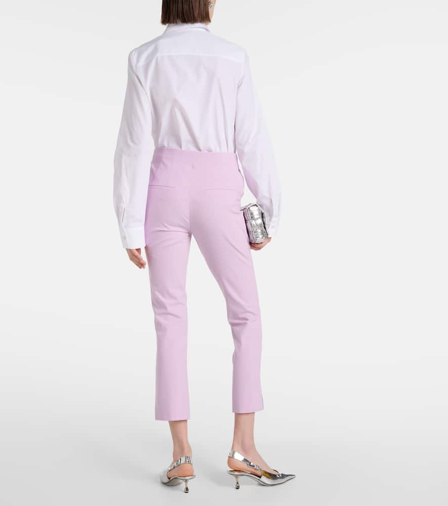 Shop Veronica Beard Kean Cropped High-rise Slim Pants In Purple