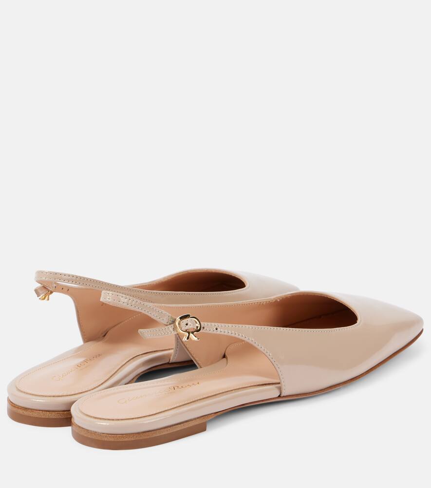 Gianvito Rossi Patent Leather Ballet Flats In Mousse