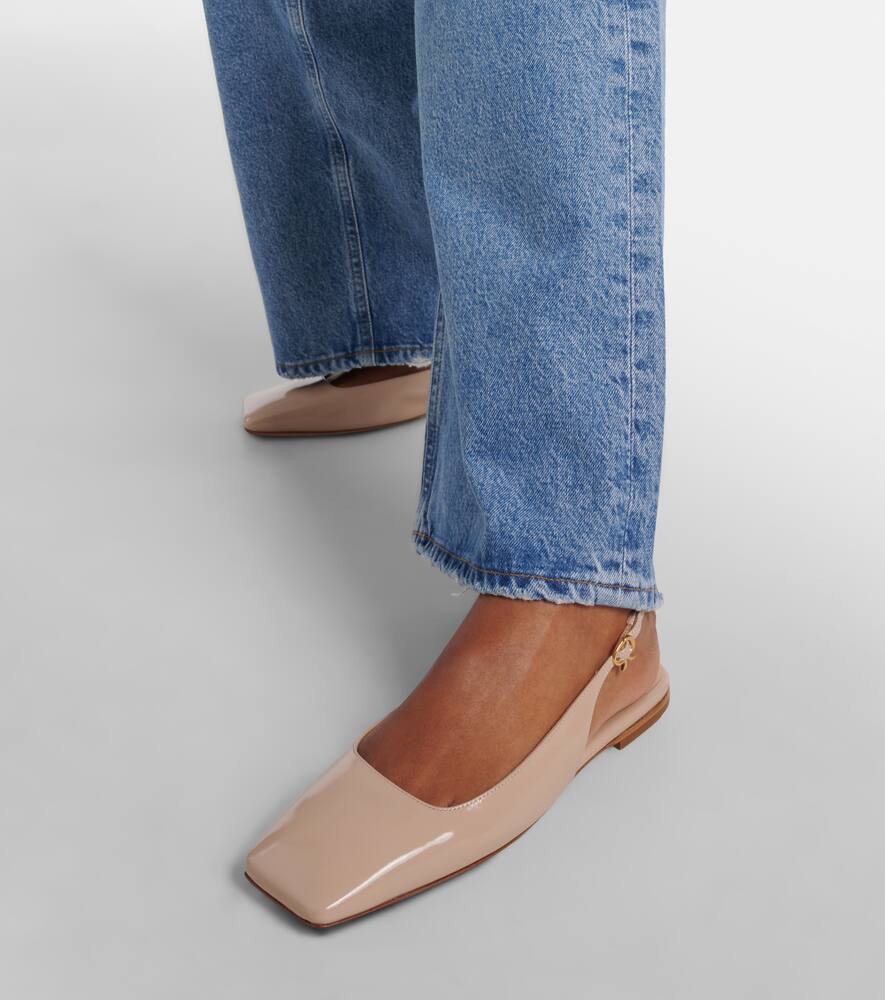 Gianvito Rossi Patent Leather Ballet Flats In Mousse