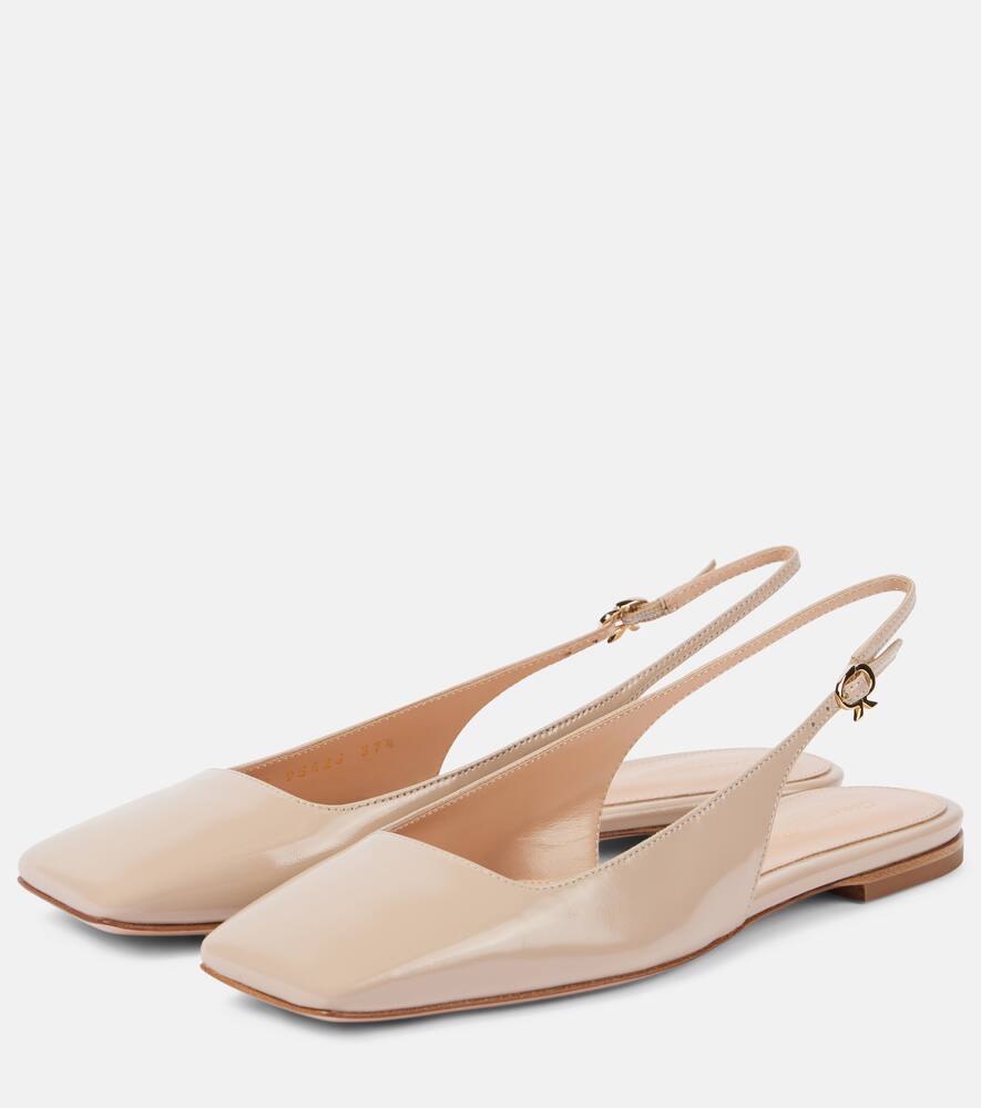 Gianvito Rossi Patent Leather Ballet Flats In Mousse