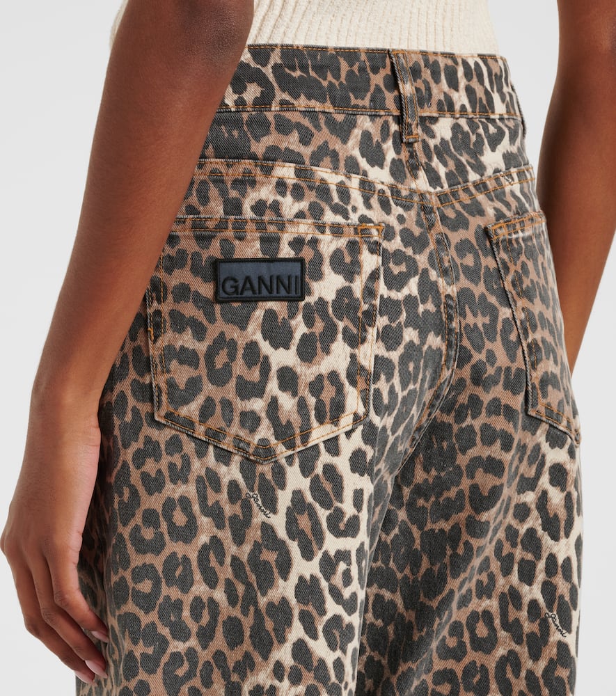 GANNI｜JEANS (Leopard Izey Jeans (J1527 943)) Izey jeans Ganni in denim with leopard print