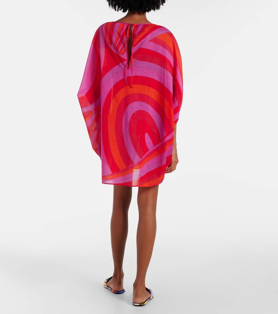 Pucci Iride Cotton Muslin Kaftan In Red