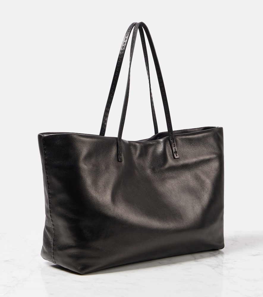 The Row Nuance Leather Tote Bag In Black