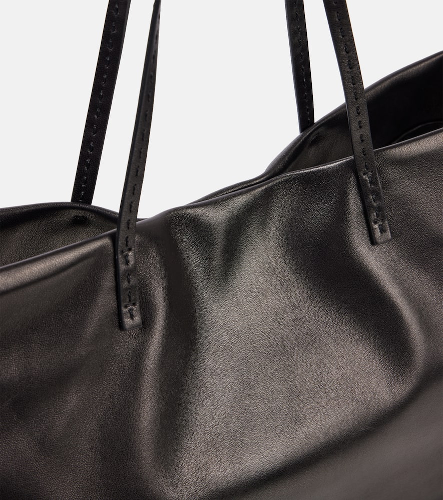 The Row Nuance Leather Tote Bag In Black