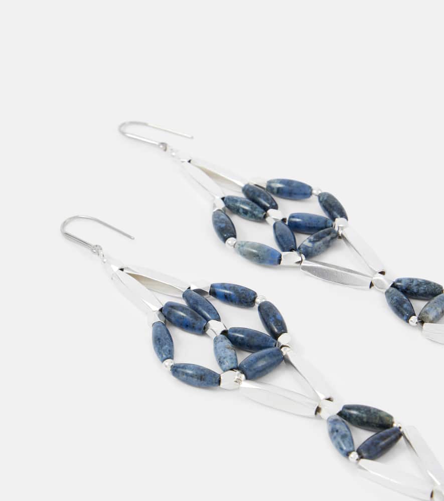 Isabel Marant Beaded Drop Earrings In Blue