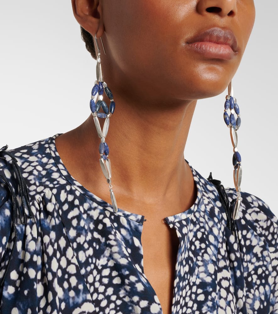 Isabel Marant Beaded Drop Earrings In Blue
