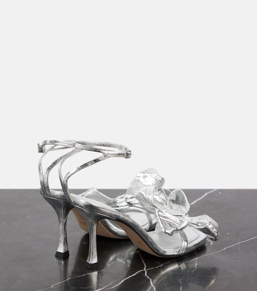 Jimmy Choo Staz 90 Metallic Leather Sandals In Silver