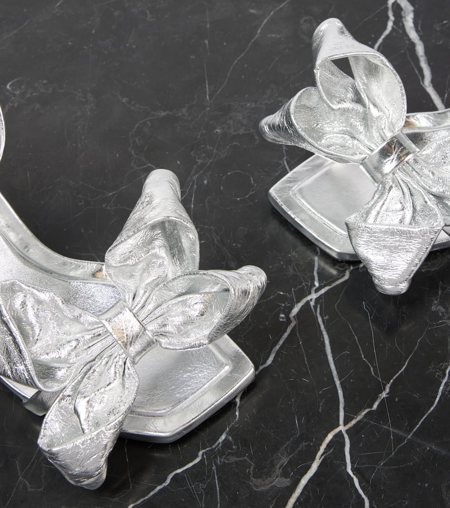Jimmy Choo Staz 90 Metallic Leather Sandals In Silver