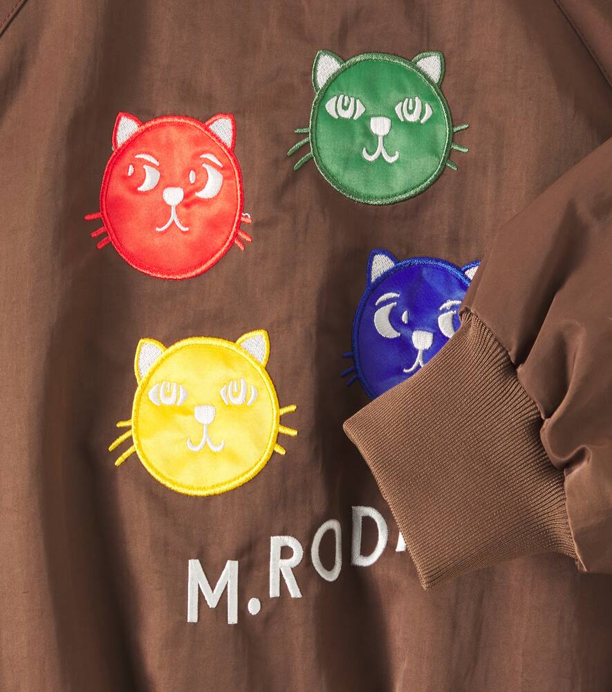 Mini Rodini Embroidered Bomber Jacket In Brown