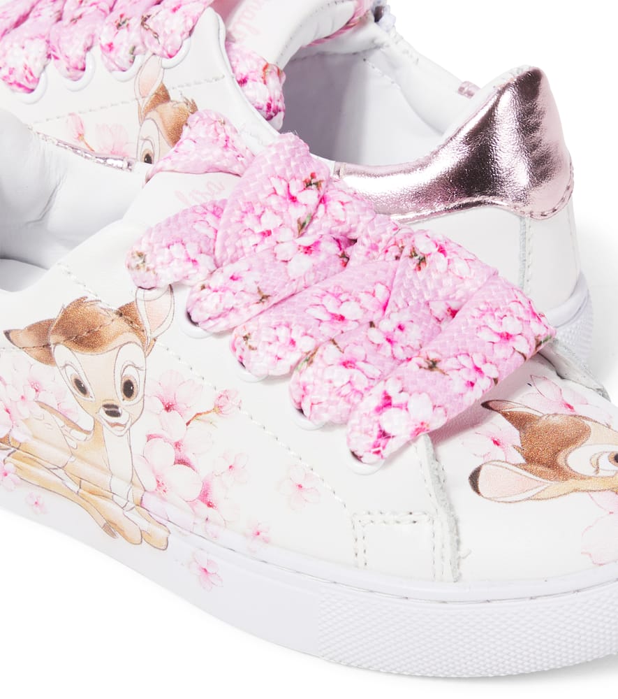 Monnalisa Bambi-ledersneaker In White
