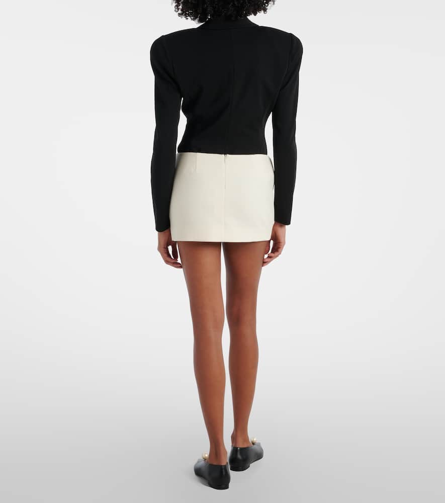 Magda Butrym Low-rise Floral-appliqué Miniskirt In Cream